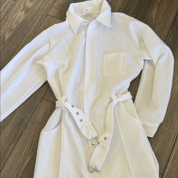 Vintage Levoys White Polyester Jumpsuit, Large - Picture 7 of 12